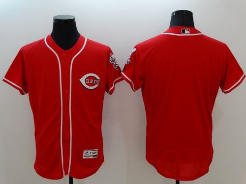 Reds Blank Red Flexbase Authentic Collection Stitched MLB Jersey - Click Image to Close